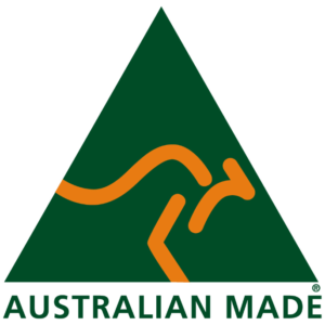 Australian Made symbol on a white background